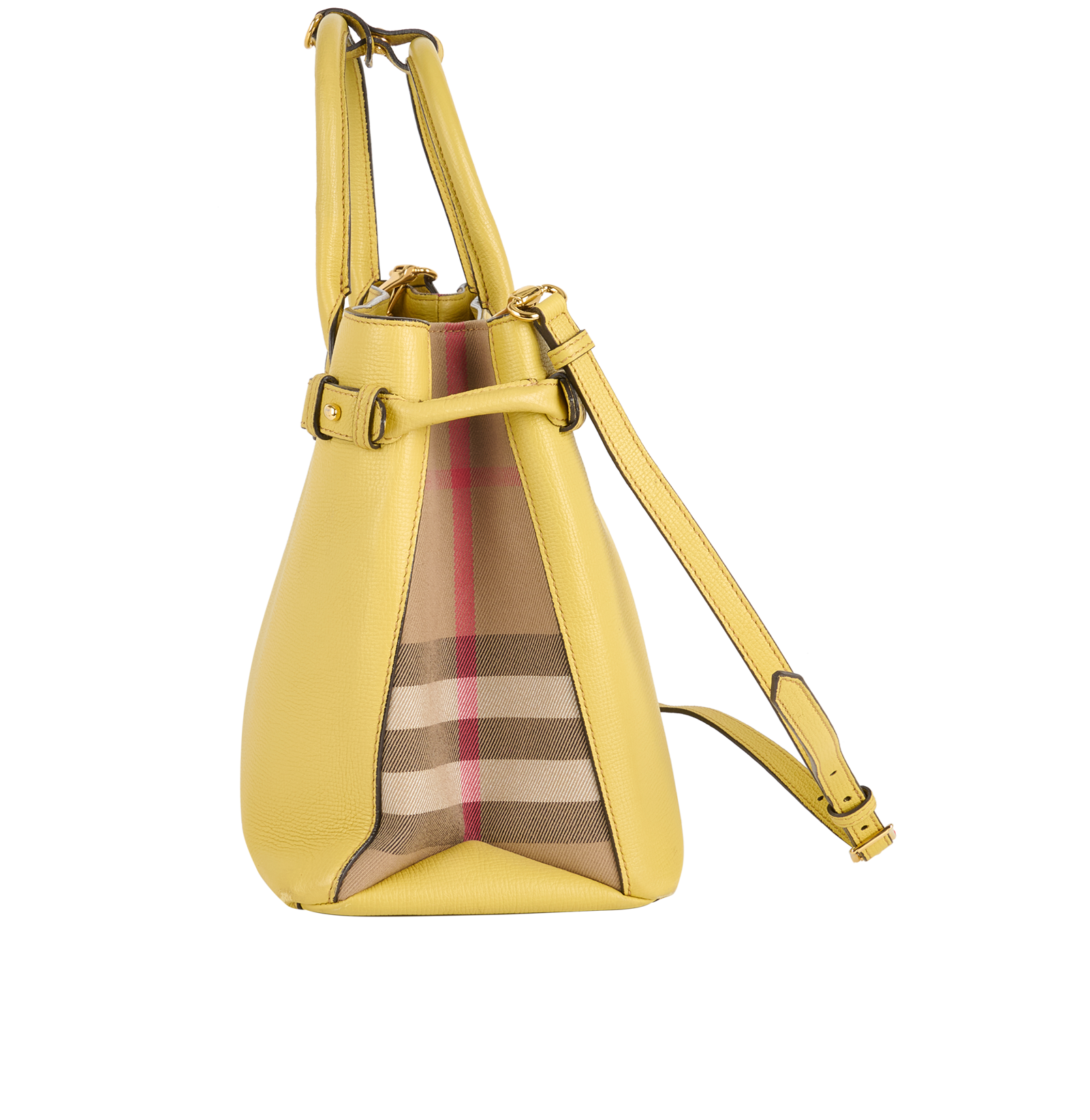 Banner Tote Bag, &pound;375, Handbags, Yellow, Leather, Bottom view